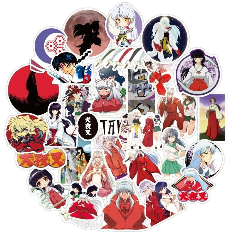 

Anime Sticker Inuyasha Cartoon Cute Stickers Journaling Writing Tools Student Toy Decal Learning Children Waterproof Kids 100pcs