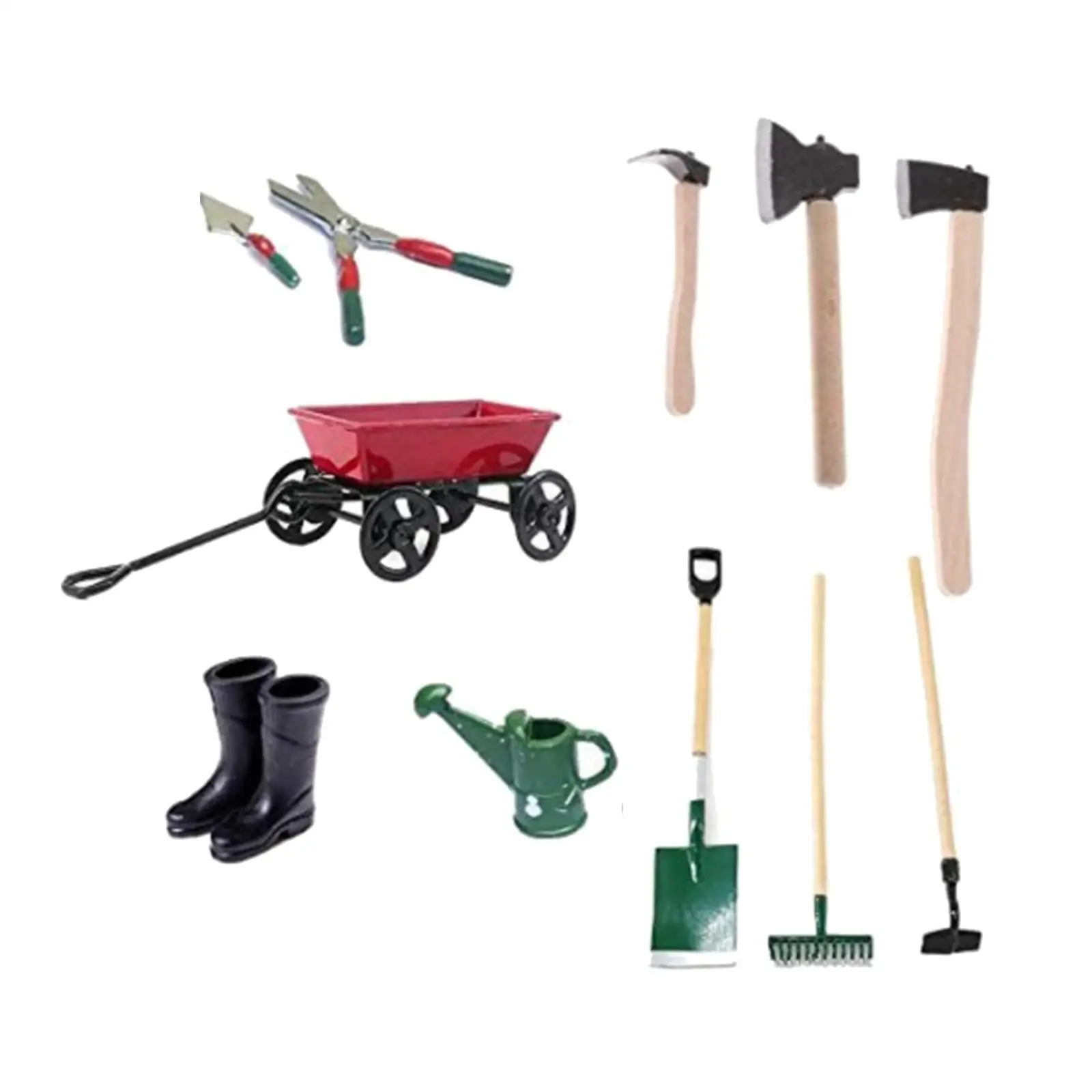 

Dollhouse Miniature Gardening Tools Set Life Scene Ornament for Dollhouse