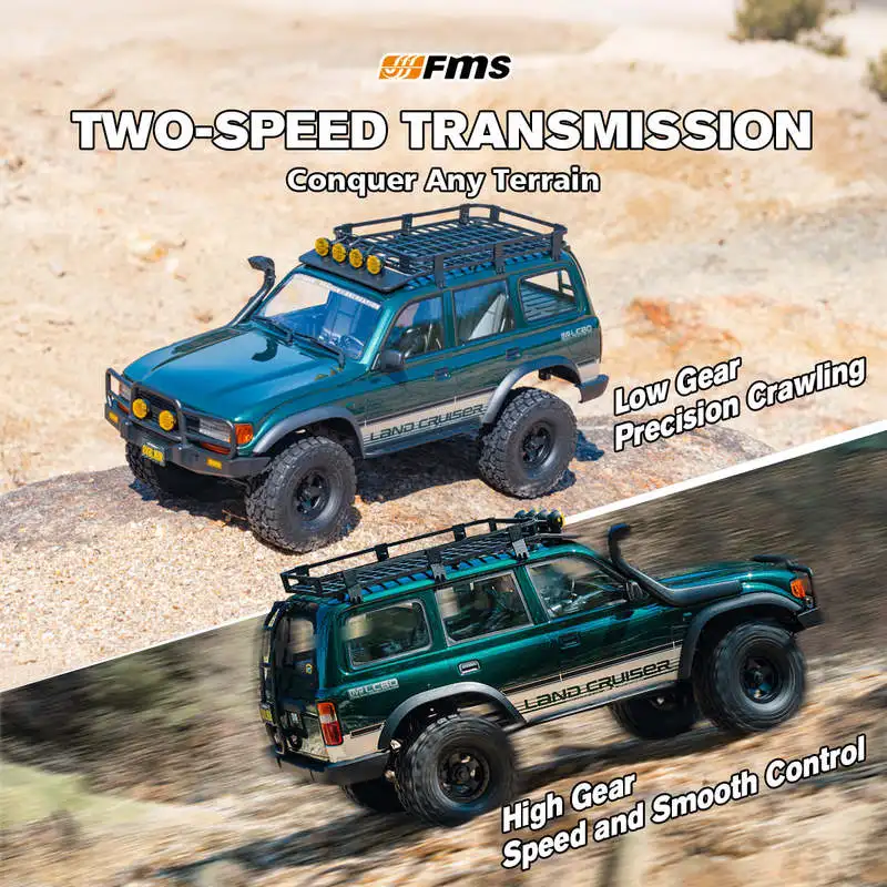 Фото Радиоуправляемый внедорожник Fms Land Cruiser Fcx10 Lc80 Green Brushless Edition 3541 с мотором, полноприводный, для бездорожья и скалолазания №3