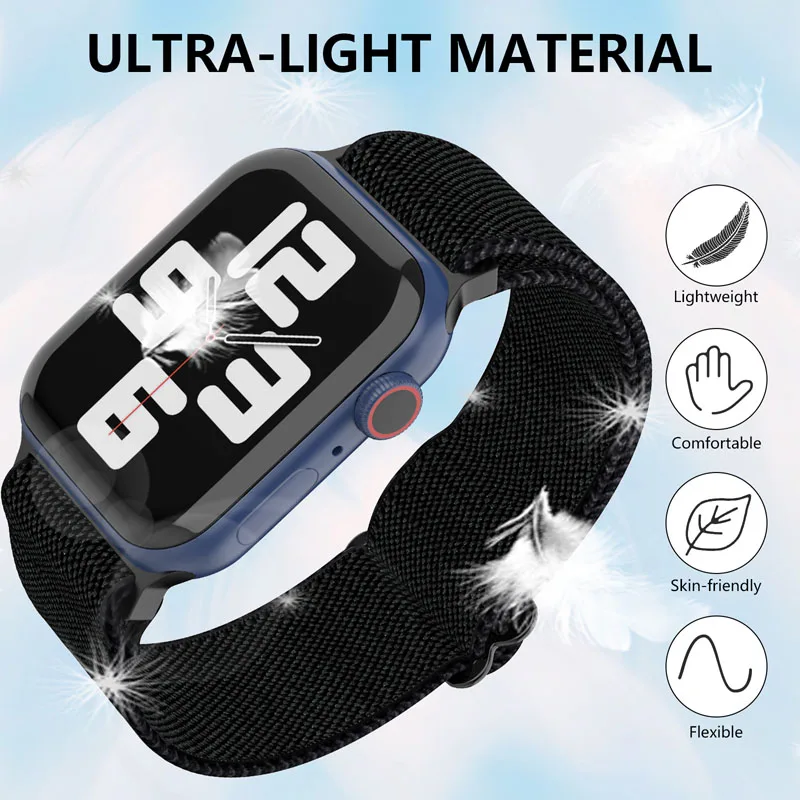 Nylon Strap For Apple Watch Band 44mm 40mm 49mm 45mm 41mm 42mm 38mm watchband Bracelet Correa iwatch Series 8 se 7 6 5 3 4 Ultra