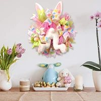 easter door wreath festival round cartoon rabbit pendant creative wall pendant home decoration