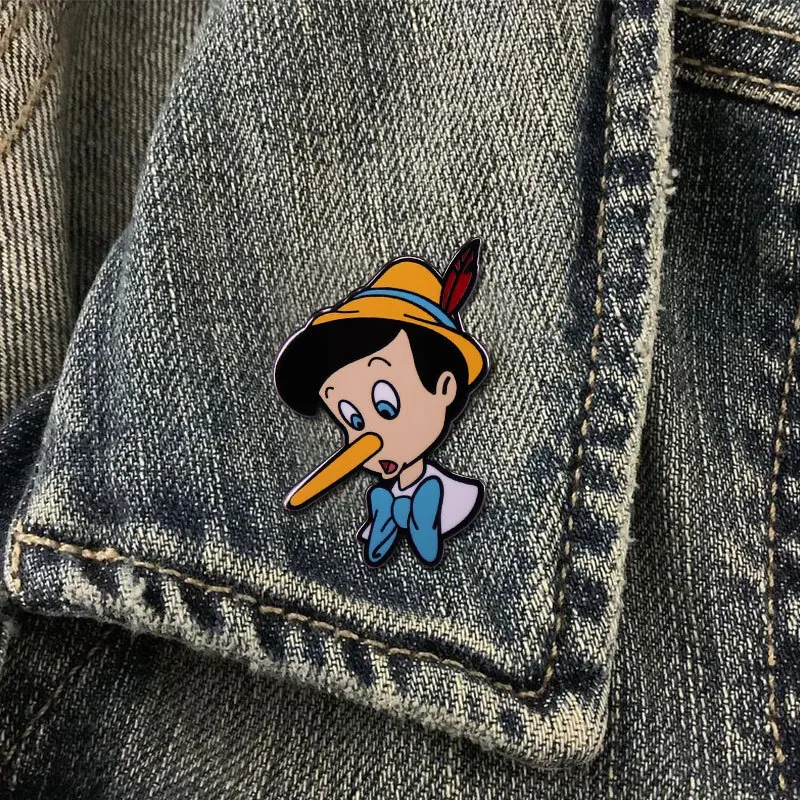 

Disney Pinocchio Brooch New Cartoon Pinocchio Anime Figure Acrylic Pin Hat Clothes Backpack Accessories Children Christmas Gift