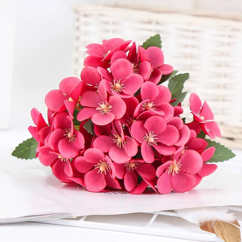 Artificial Geranium Flowers Simulation Begonia flowers Silk Fake Hydrangea Flower Home office marriage Wedding Decoration