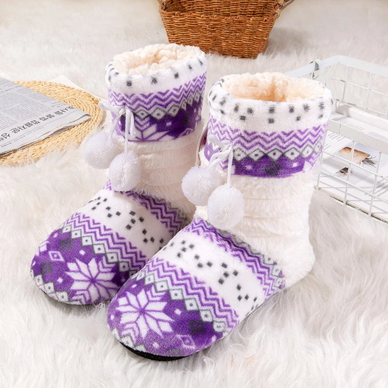 

Suihyung Winter Fur Slippers Warm Soft Women Home Slippers House Floor Shoes Ladies Indoor Socks Furry Plush Slides Cotton Shoes