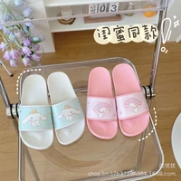 sanrioed kawaii my melody cinnamoroll kuromi summer student home slippers women anime flat bottom non slip outdoor sandals