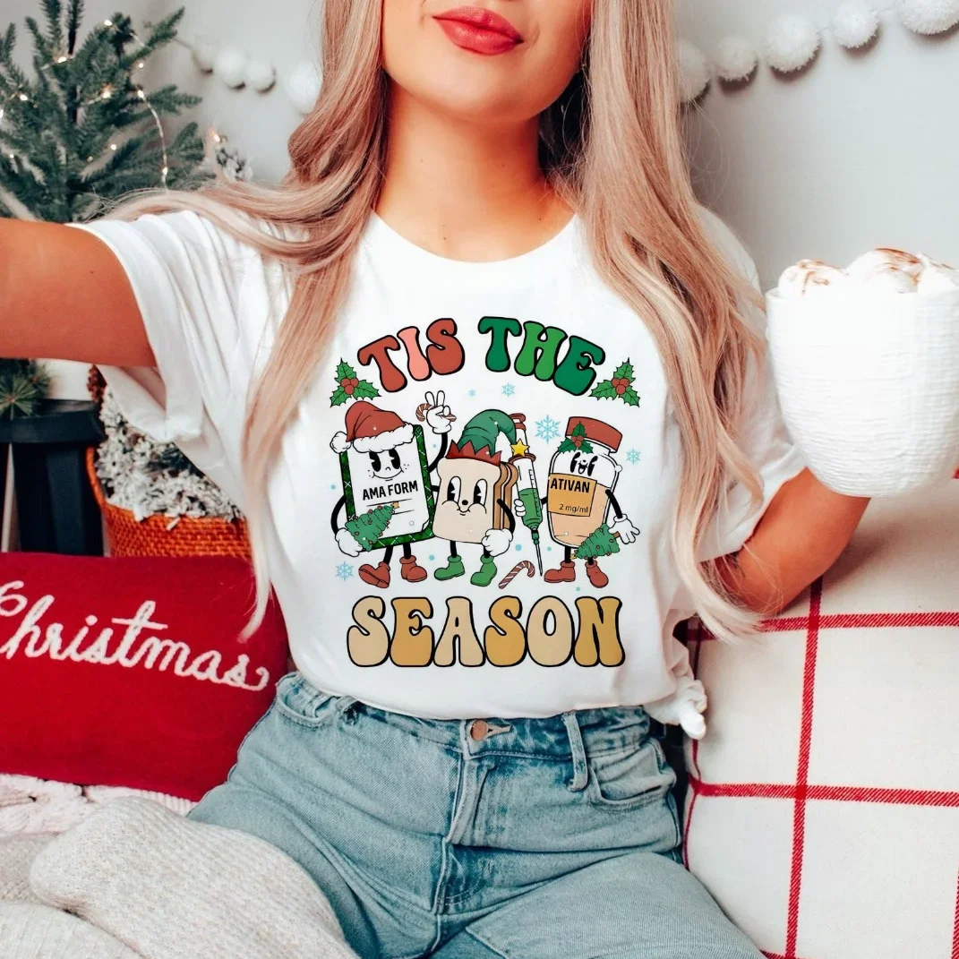 Рождественская фармакологическая футболка с героями мультфильмов Tis The Season