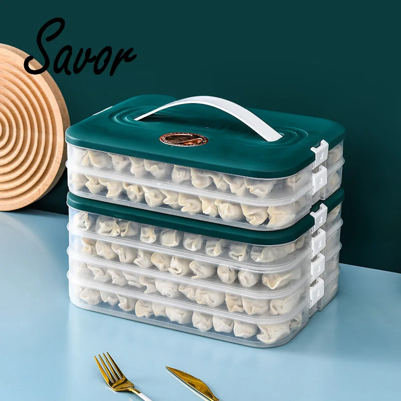

Dumplings Box Special Storage Box Refrigerator Dumpling Freezing Multi-Layer Fresh Box with Cover Dumplings Vegetable Storage Ca