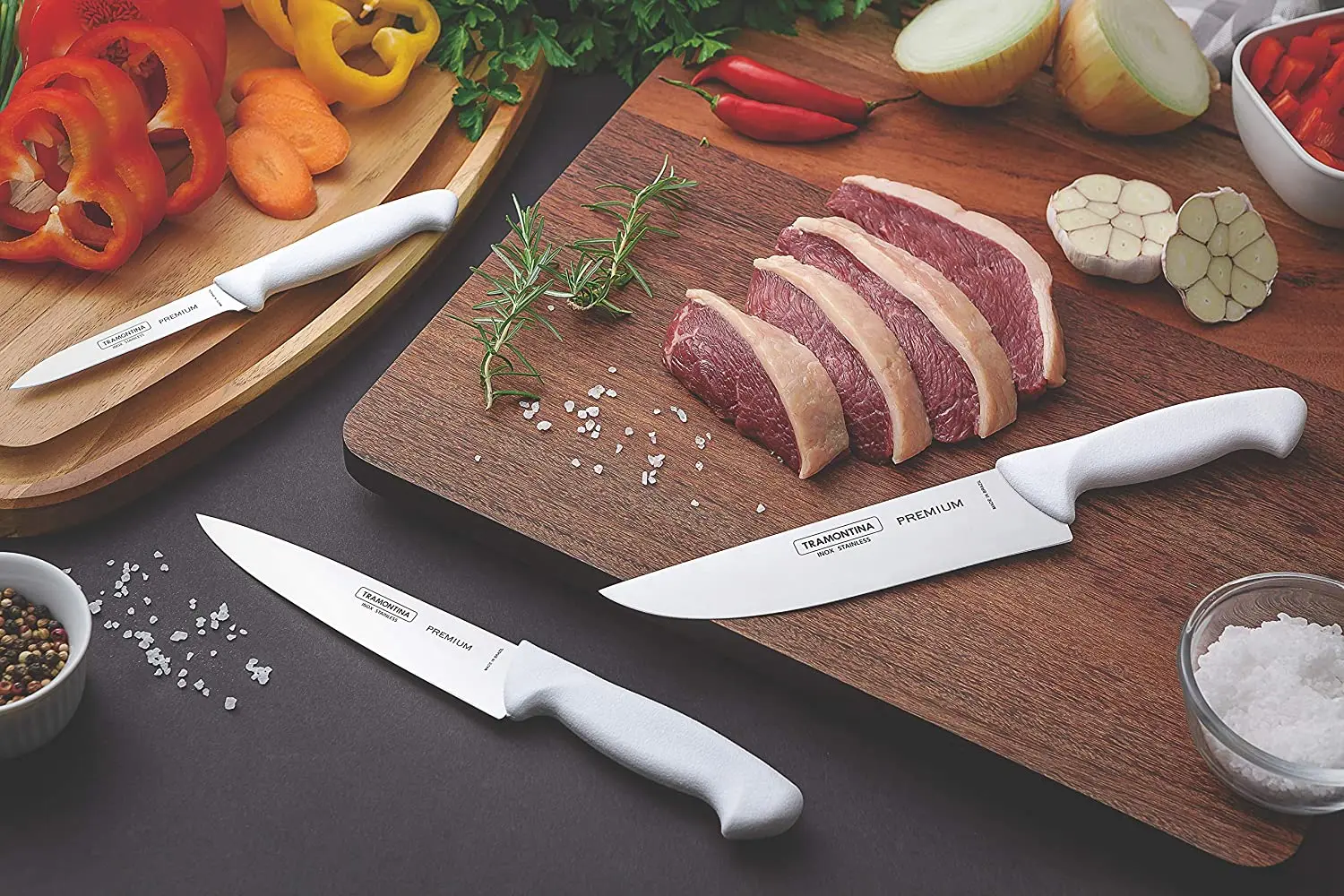 

Premium Meat Knife, White, 20.32 cm Cooking Set Boning Bread Meat Handle Kitchen Knives Accessories