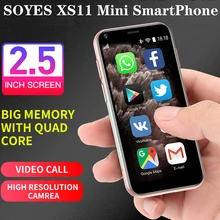 SOYES XS11 Mini Smartphone 1GB 8GB 2.5 Quad Core Cute Super Small Pocket Celular 3G Android Google Play Store Mobile Phone