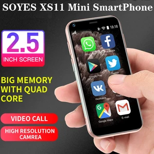 soyes xs11 mini smartphone 1gb 8gb 2 5 quad core cute super small pocket celular 3g android google play store mobile phone free global shipping