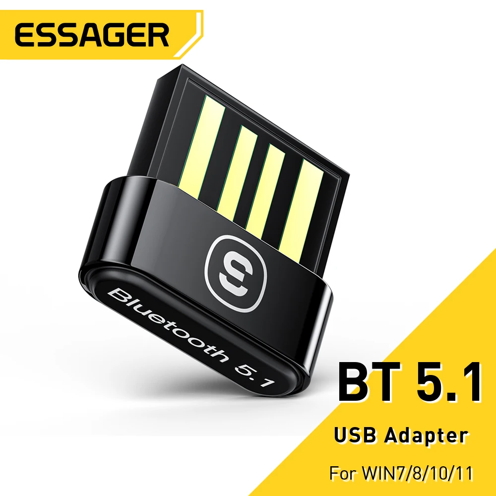 

Essager USB Bluetooth 5.1 Adapter Dongle Adaptador USB Transmitter For PC Laptop Wireless Speaker Mouse Audio Receiver Bluetooth