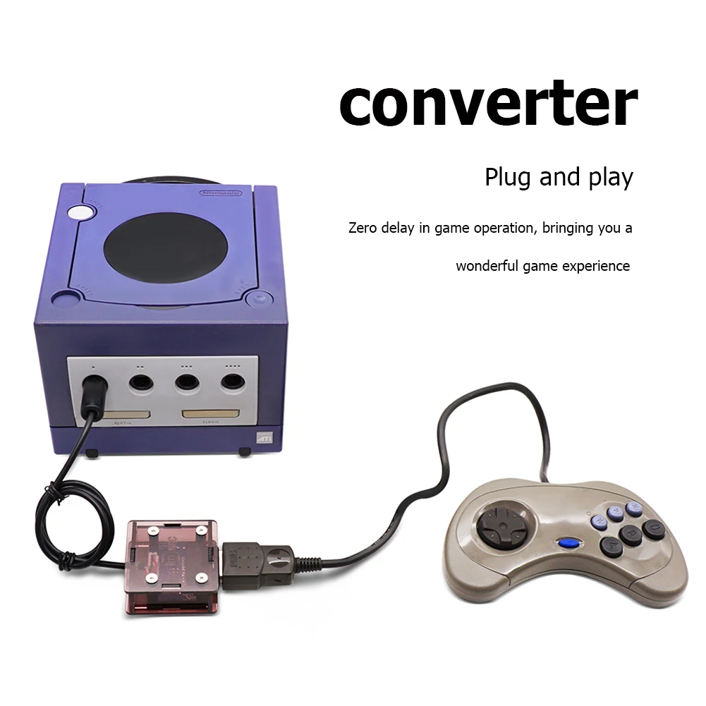 

50cm Controller Converter Adapter for SS SEGA To for NGC Wii Portable Game Controller Converter Adapter Game Console Accessories