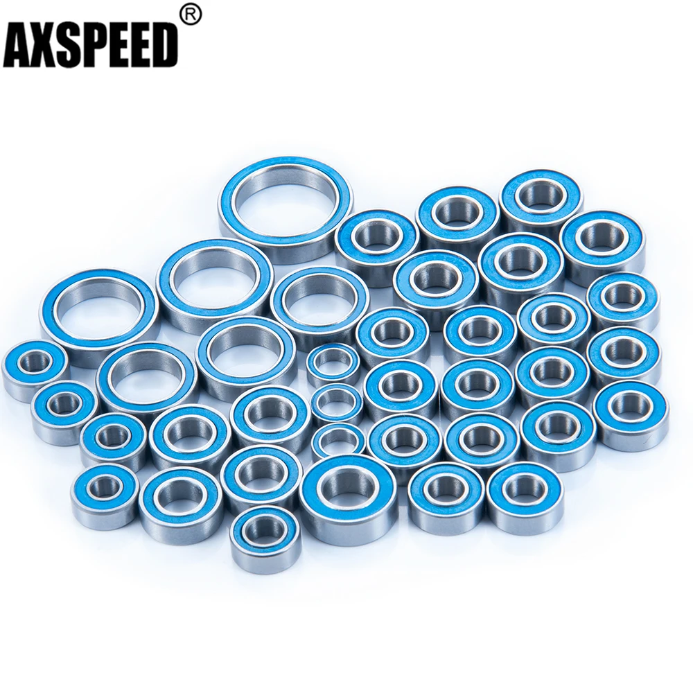 

AXSPEED 39Pcs Ball Bearing Kit Blue Rubber Sealed Chrome Steel for 1/10 Traxxas TRX4 TRX-4 Bronco RC Crawler Car Upgrade Part