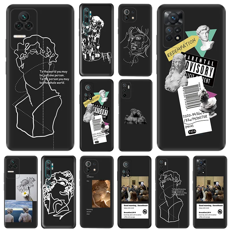 Матовый чехол для телефона Redmi Note 11 Pro 10 11s 10s 10a 10c Xiaomi 11t 10t Note10 Lite Дэвид Мона линия