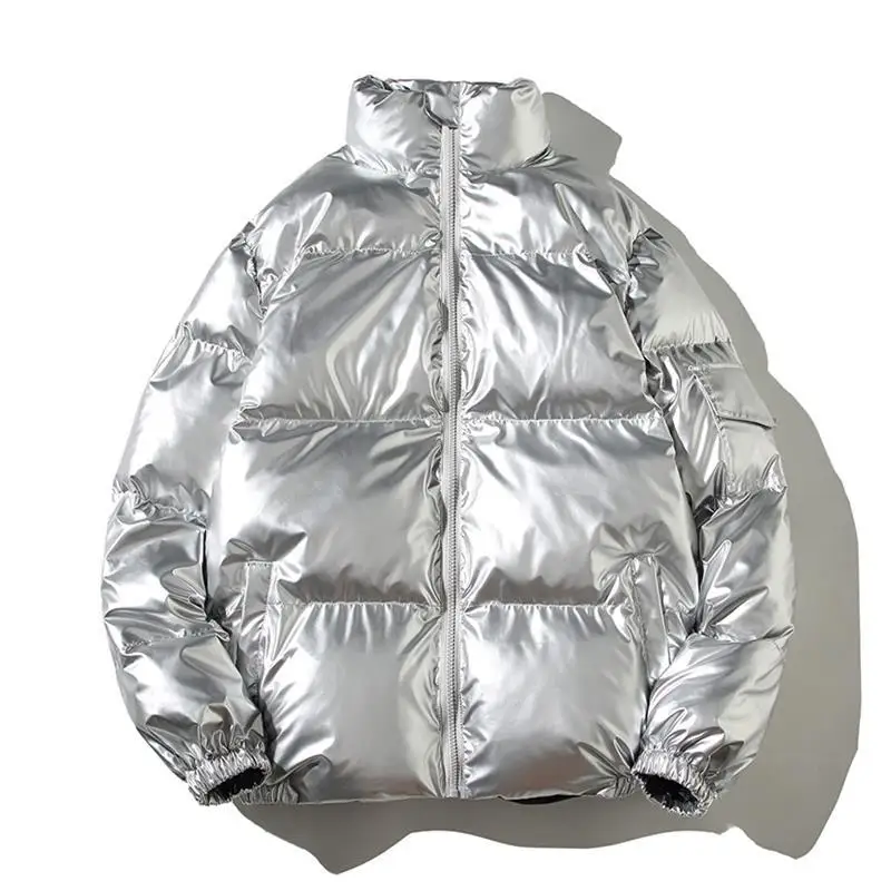 Winter Parkas for Men Parka Men's Jacket Glossy Loose Thicken Keep Warm Stand Collar Coats for Men Winter