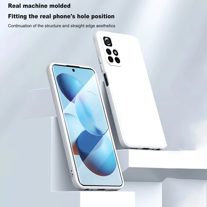 Жидкий силиконовый чехол для Xiaomi Redmi Note 11 11T 10 9 9S 9T 8 8T 7 Pro POCO F3 M3Pro X3GT Мягкий защитный