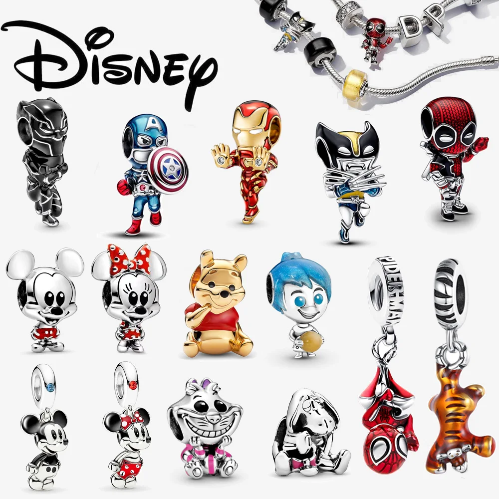 Шармы-подвески Минни Микки Маус из серебра 925 пробы для браслета Пандоры