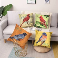 bird printed polyester square throw pillow cushion cover car sofa office chair pillow case simple home decoration decoration