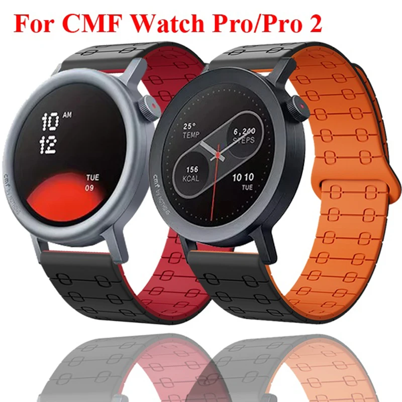 Фото Силиконовый ремешок для часов CMF Watch Pro 2, магнитный спортивный ремешок, браслет 22 мм Correa для браслета CMF Nothing Watch Pro Pro2 №1