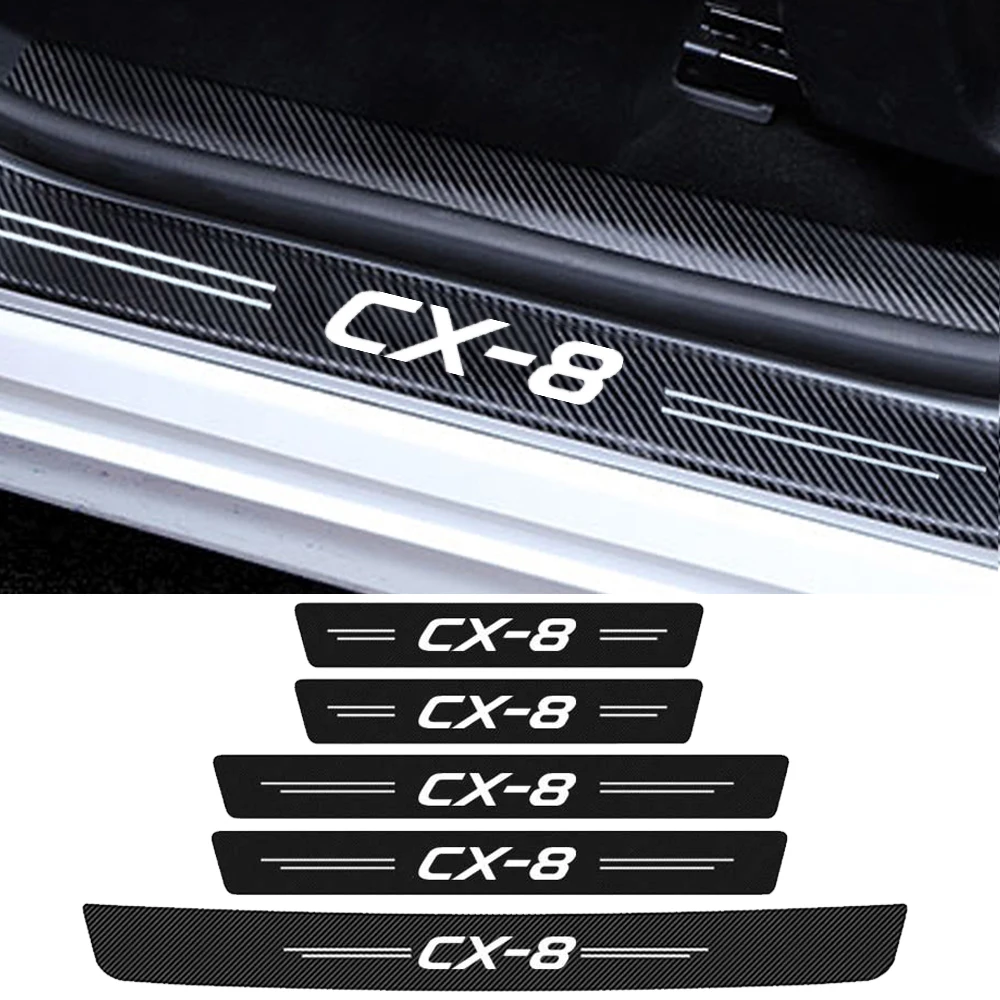 

Защитная Наклейка на порог двери автомобиля для Mazda CX-8 CX8 Logo 2021 2020 2019 2018 2017 2016 наклейки на бампер заднего багажника