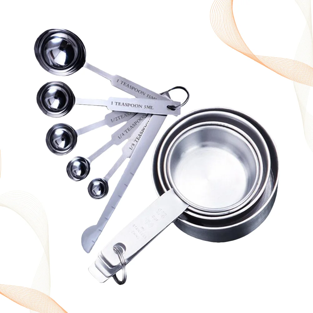 

Measuring Spoons Spoon Stainless Steel Cooking Measure Cup Cupsset Coffee Teaspoon Metal Mesururing Kitchen Scoops Measurements