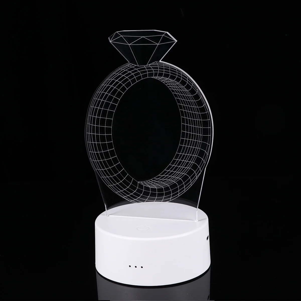 

Colorful 3D Light Acrylic Diamond Ring Design Night Light LED Lamp For Birthday Gift Home Decor