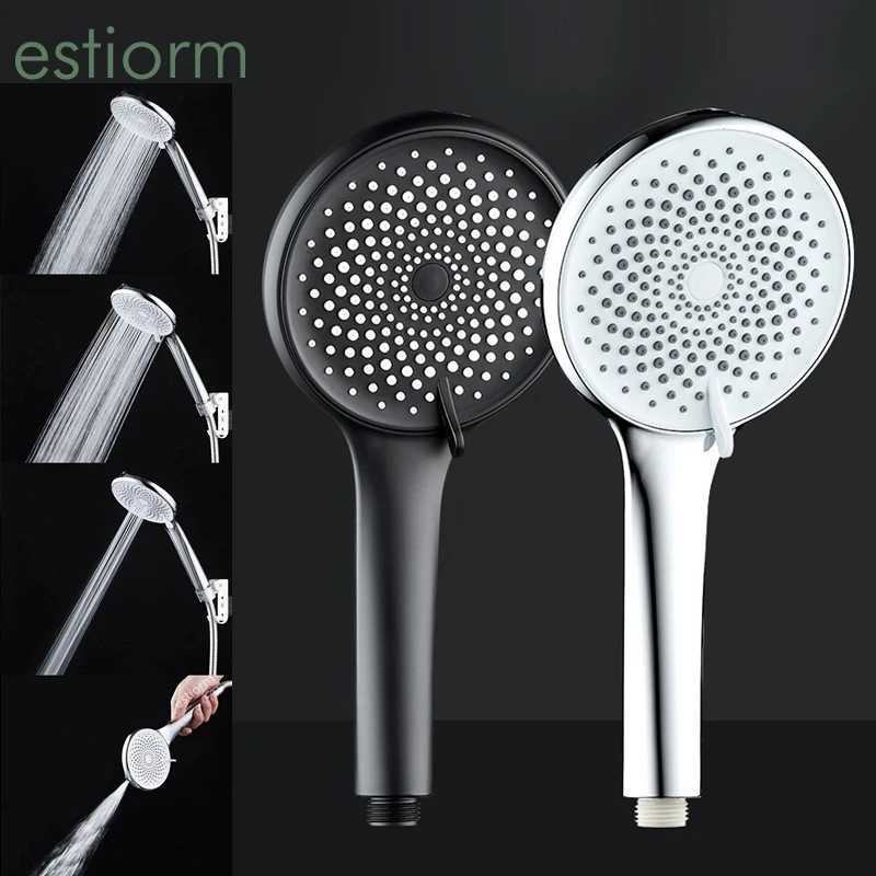 

Multifunctional Shower Head,4 modes Black Jet Supercharged Shower With 12cm Large Panel,Hand Held High Pressure Bath Showerhead