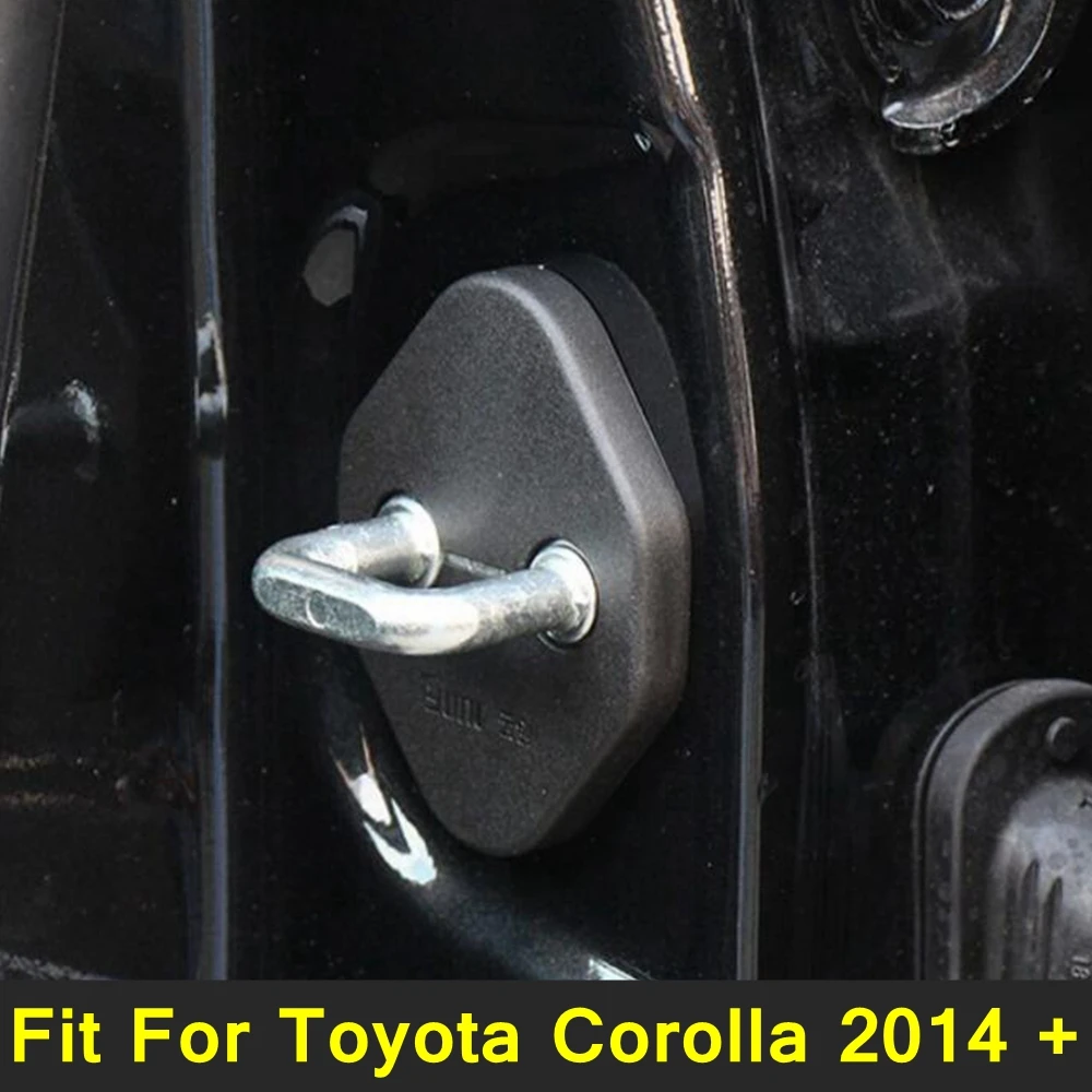 

Car Styling Inner Door Lock Buckle Cover Pad Guard Protector Kit 4 Piece Fit For Toyota Corolla 2014 Black Accessories