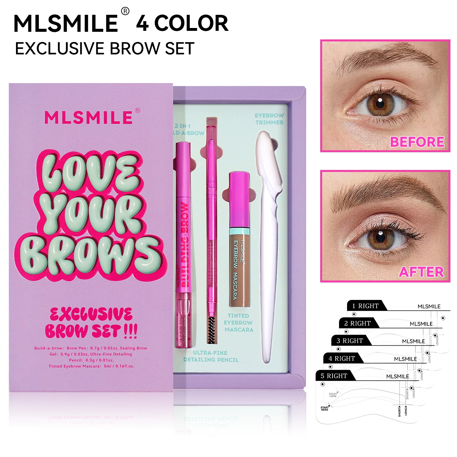 Набор для макияжа бровей | Водостойкий карандаш гель и инструменты укладки все в