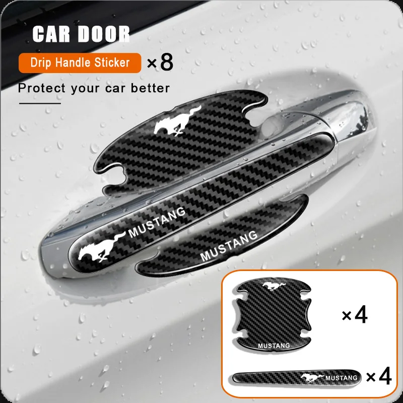 

Carbon Fiber Car Doorknob Scratches Protection Sticker for Mustang Zapatillas Miniatura Gt Shelby GT Shelby Mujer Accessories