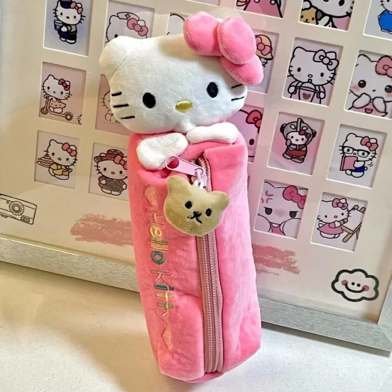Sanrio Hello Kitty Большой Пенал Для Женщин Милый Кавайный Мультфильм Розовый Школьные