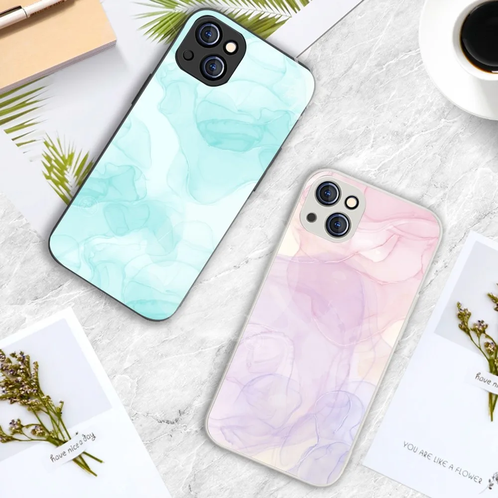 Fashion Marble Phone Case For Iphone 11 13 14 15 16 Pro Max 7 8 Plus X Xr Xs Se2020 12mini Glass Cover