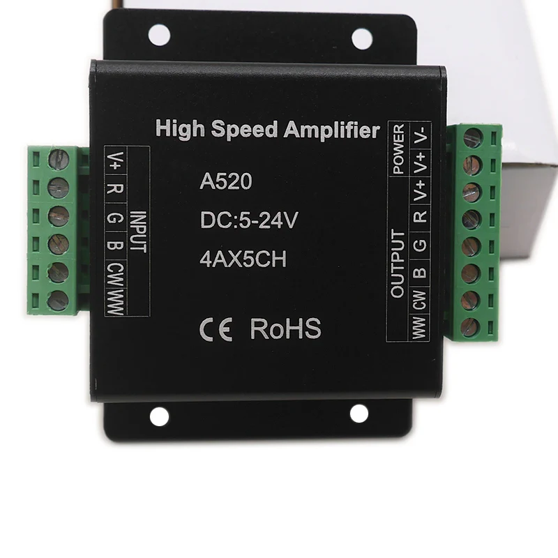 High Speed Amplifier Single Color/RGB/RGBW/RGB+CCT RGBCW LED Dimmer 1/3/4 CH Data Signal Repeater for 5V 12V 24V Led Strip