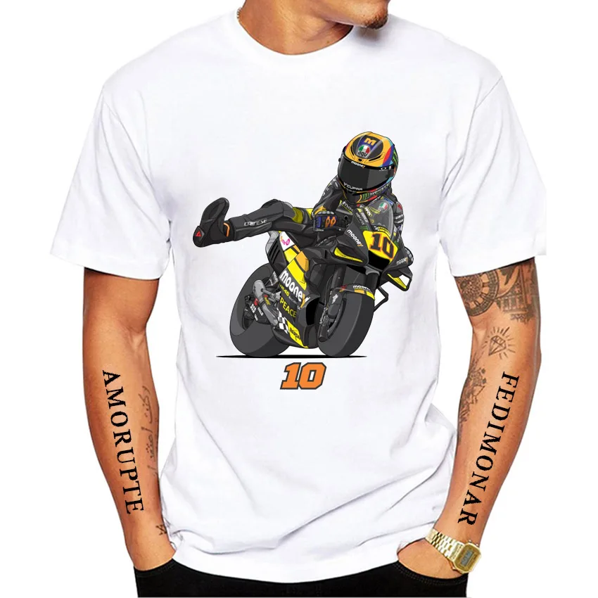 Футболка Luca Marini 10 GP Мужская классическая летняя повседневная тенниска для езды
