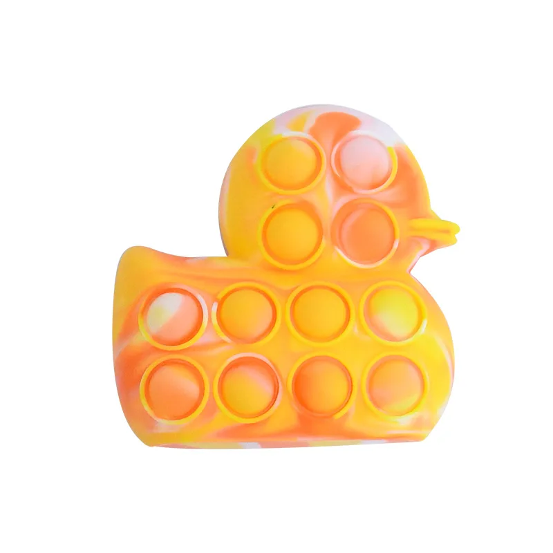 

New 3D Fidget Reliver Stress Toys Yellow Duck Shape Push Bubble Antistress Toys Adult Children Sensory Toy To Relieve Autism