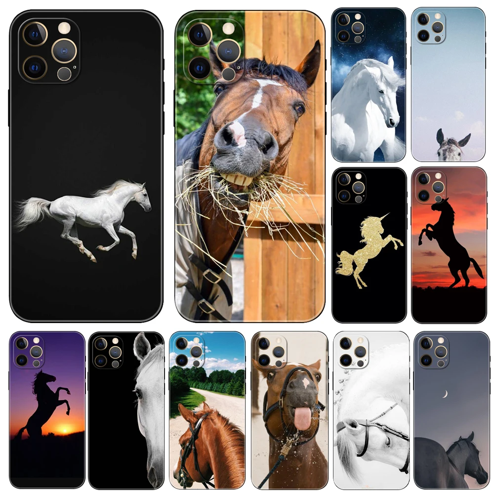 Чехол для телефона с изображением лошади животного iphone 5 5s 2020se 6 6s 7 8 plus x 10 XR XS 11 12 13