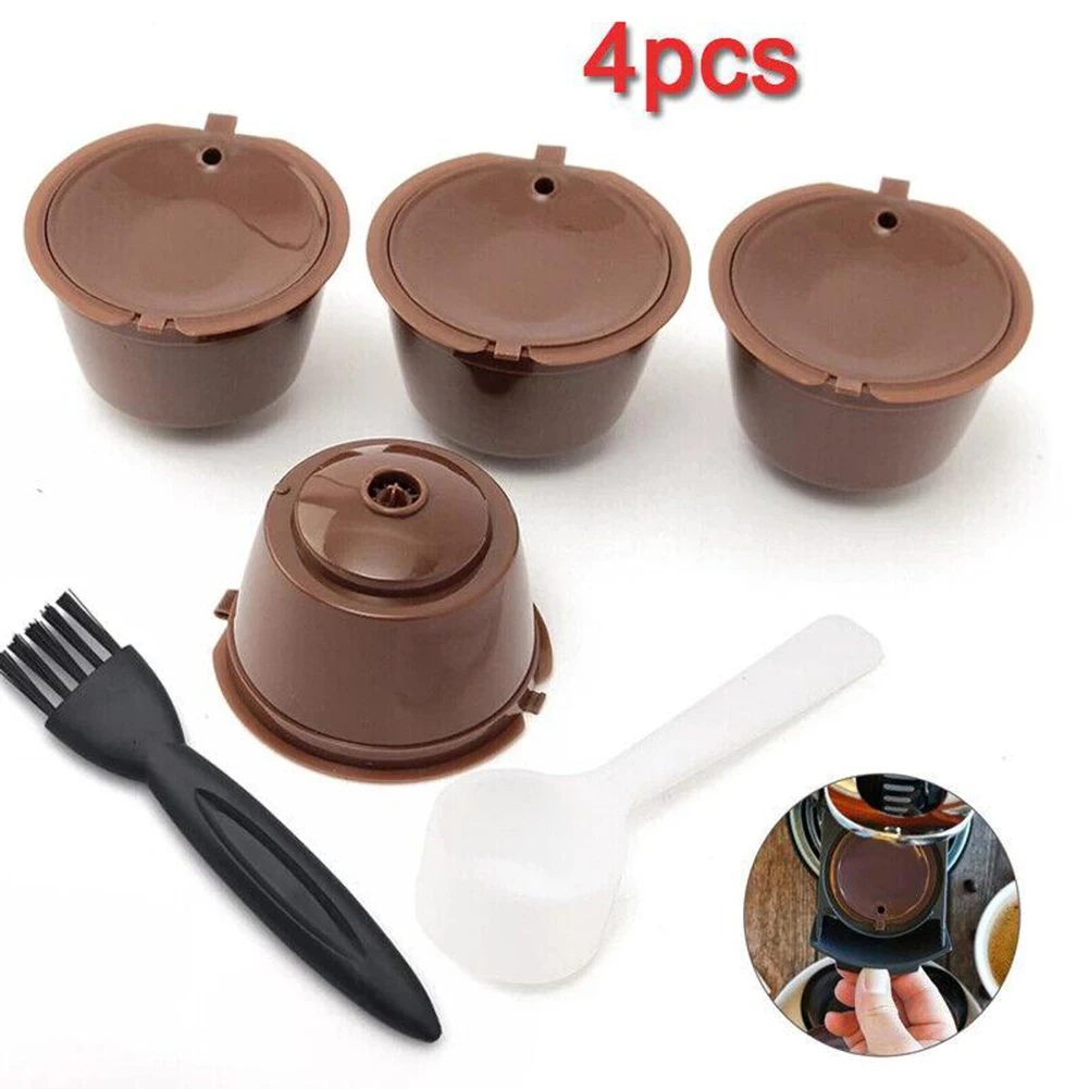 

4Pcs Reusable Coffee Capsule Filter Cup Pod Refillable Coffee Capsule Refilling Filter For DOLCE GUSTO Capsule Coffee Machine