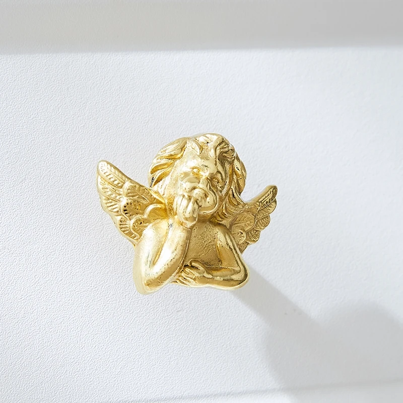 Яркая золотая мебельная ручка из твердой латуни в креативной форме тыквы-ангела для домашнего декора и мебели - фурнитура для шкафов, ящиков и дверных ручек.