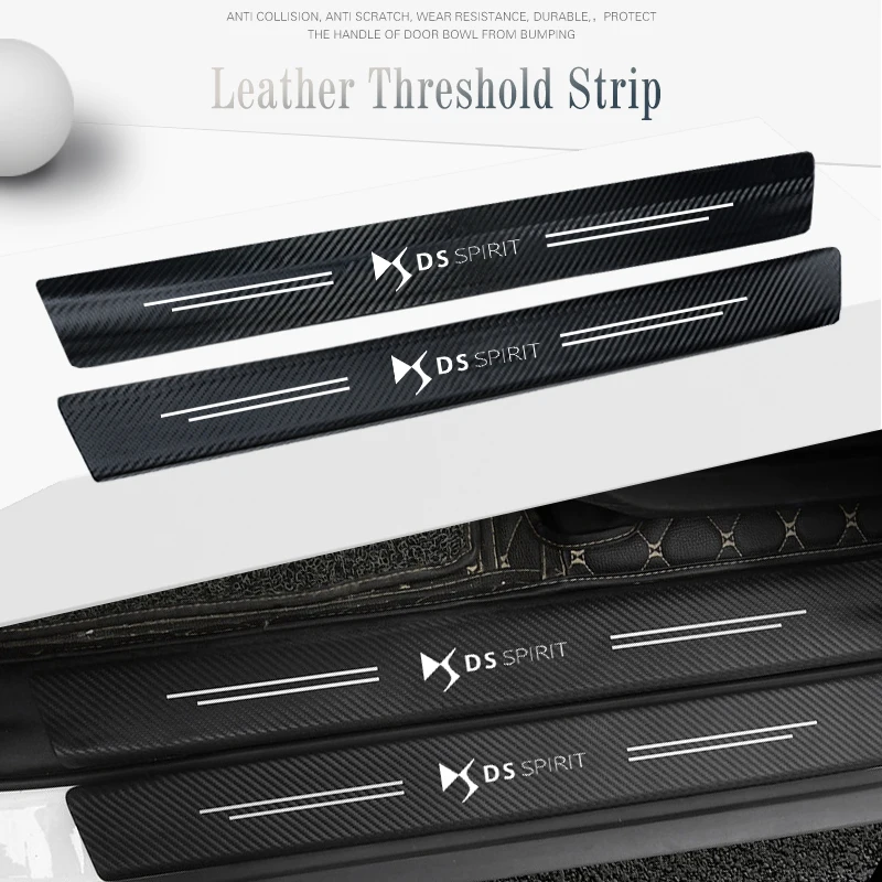 4 шт. кожаная защита порога автомобиля для DS SPIRIT DS3 DS4 DS4S DS5 DS 5LS DS6 DS7 наклейки из углеродного волокна против царапин