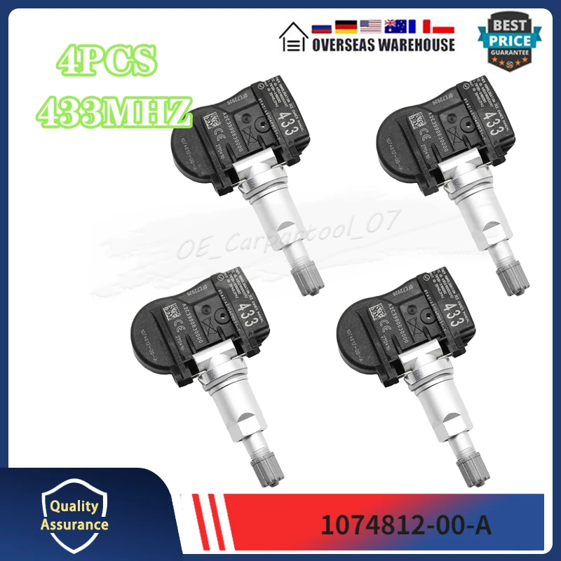 Датчик давления в шинах 1074812-00-A 433 МГц TPMS для 2014 2015 2016 2017 2018 2019 Tesla Model S, датчик давления в шинах