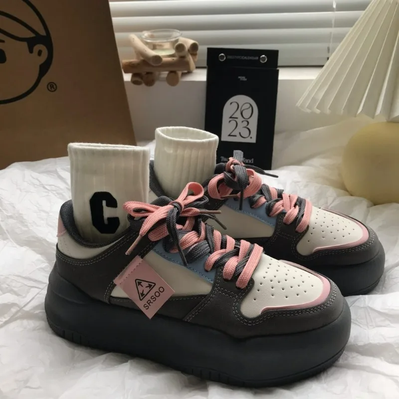 

New Vintage Platform Sneakers Flats Casual Women's Sports Shoes Tennis Female Korean Footwear Harajuku Vulcanize