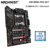 MACHINIST X99 Kit Motherboard With E5 2666 V3 CPU Processor LGA 2011-3 Set Support SATA 3.0 M.2 NVME Four Channel ATX MR9A PRO