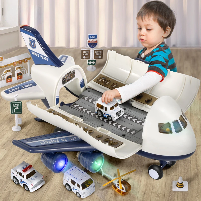 

New Big Size Cars Music Story Simulation Track Inertia Aircraft Children Passenger Plane Toy Airplane Model Kids Airliner Gifts