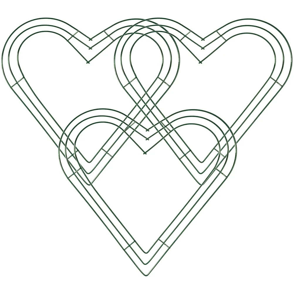 

3pcs Party Wreath Frame Metal Wreath Frame DIY Wreath Frame Heart Shaped Wreath Rack Wreath Supplies