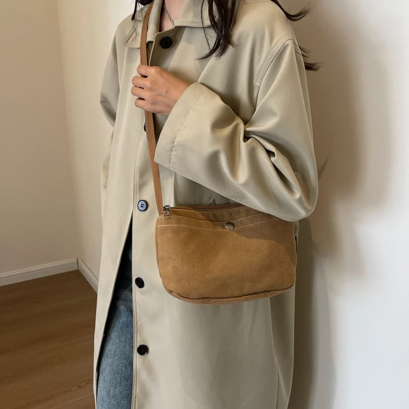 

Small Canvas Women's Bag 2023 Shoulder Bag Female Messenger Bag Y2K Cross Eco Bag Korean Shopper Student Handbags Side Satchel