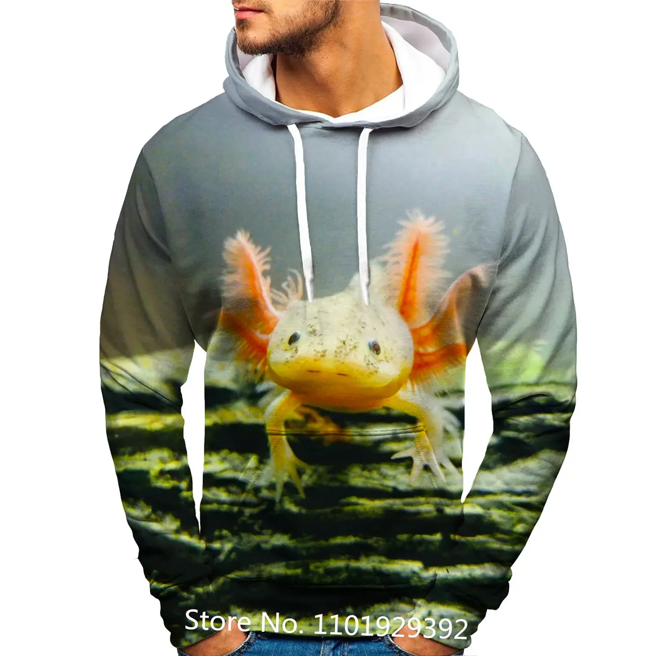 Novelty Fashion 3D Fish Hoodie Funny Hooded Sweatshir Men's and Women's Long Sleeve Pullover Shirt