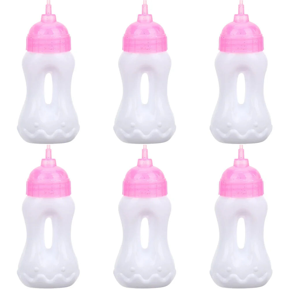 

6 Pcs Decorate Small Feed Bottle Dolls Feeding Baby Miniature Baby Juice Bottles Pp Model Child Mini
