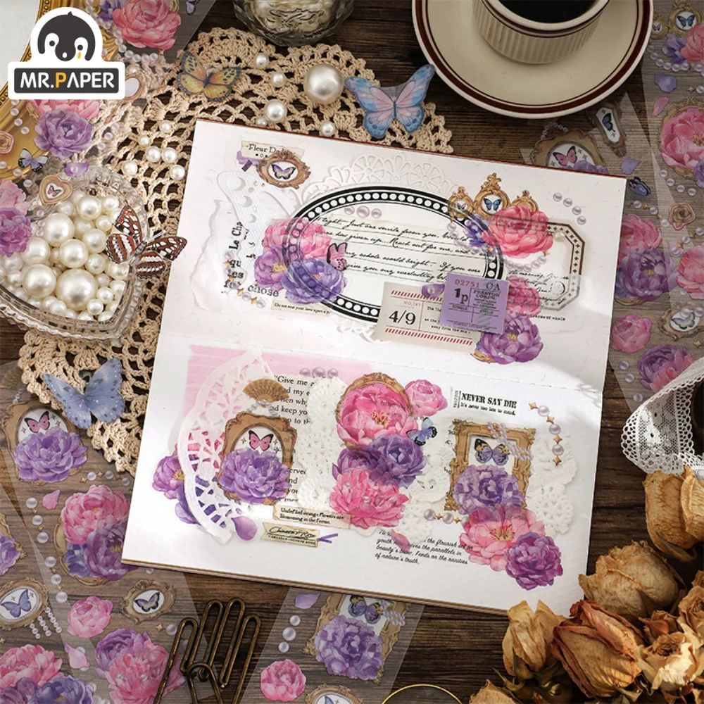 

Mr. Paper 4 Styles 6pcs/bag Small Fresh Flower PET Stickers Creative Aesthetic Hand Account Decorative Stationery Stickers
