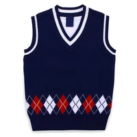 autumn spring casual kids boys girls outerwear sweater vest v neck sleeveless pullover knit school waistcoat 2 7t