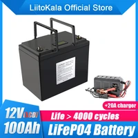 liitokala 12 8v 100ah lifepo4 battery for start vehicle start car inverter golf cart ups household appliances inverter 14 6v20a
